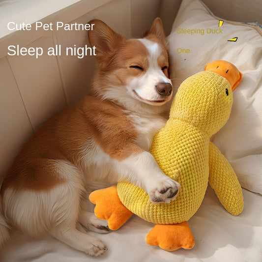Dog Toy Plush Sleeping Duck Bite-resistant Molar Voicing To Relieve Boredom Small And Medium-sized Dog Pet Voicing Toy Yellow Duck