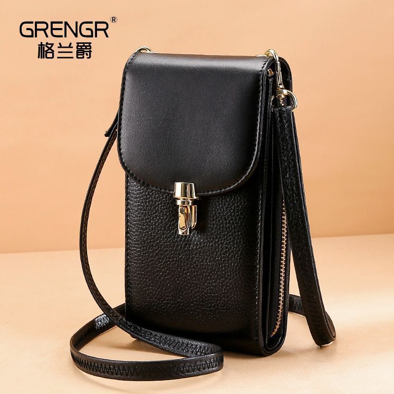 Genuine Leather Mobile Phone Bag Women&#039;s Crossbody Small Bag Trendy Vertical Versatile Mobile Phone Bag New Mini Small Bag